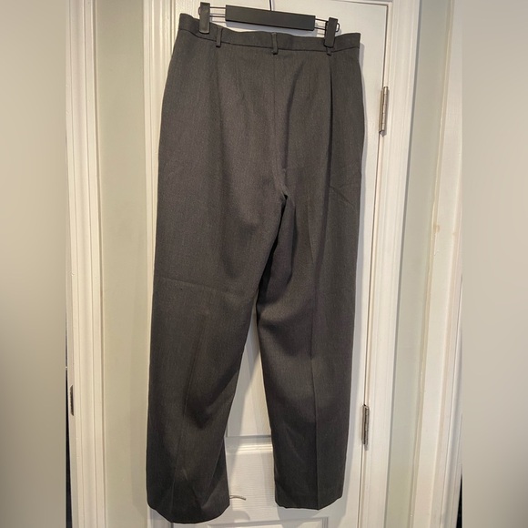 L.L. Bean Size 14 Gray Pleated Front Zip Up Wool Lined Dress Pants Trousers - Picture 8 of 12